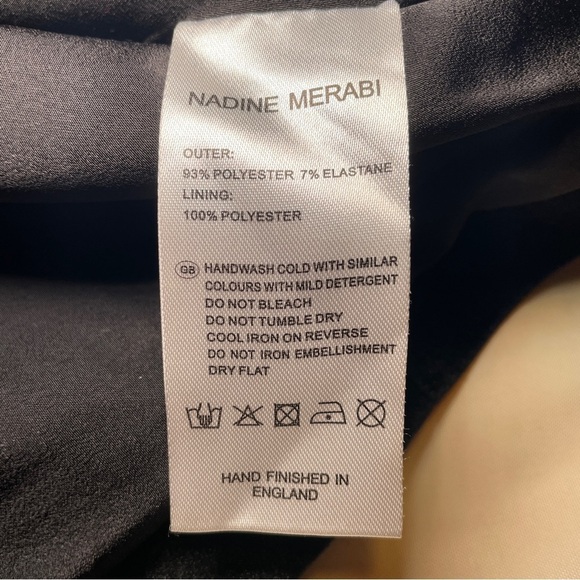 Nadine Merabi- Davina Black Blazer Satin Velvet Embellished Size 6 Evening - Picture 16 of 16